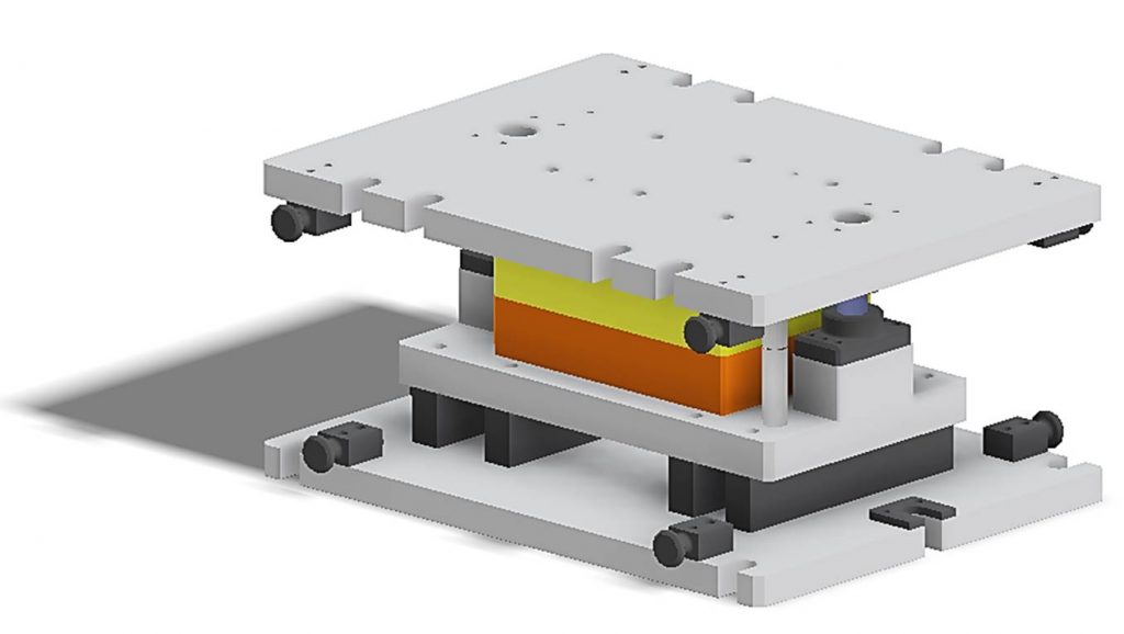 3D rendering of a die and tooling assembly